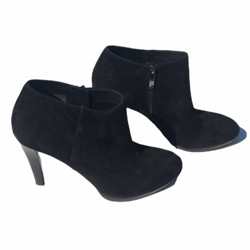 Via Spiga Suede Stiletto Black Suede Ankle Stilleto Booties